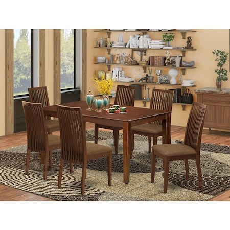 East West Furniture 7 Piece Capri Dinette Set - Mahogany CAIP7-MAH-C